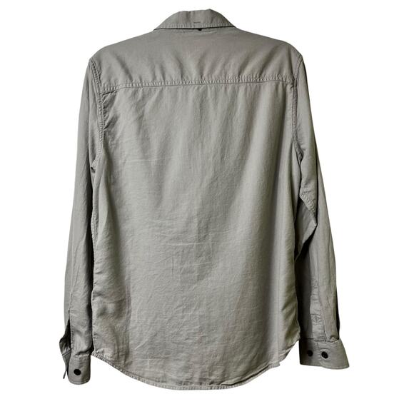 100% Cotton Gray Long Sleeve Button Front Shirt M‎ (2712) - Picture 3 of 3